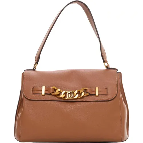 Handtasche mit verdeckter Knopfleiste und Metallkettenverzierung , Damen, Größe: ONE Size - Liu Jo - Modalova