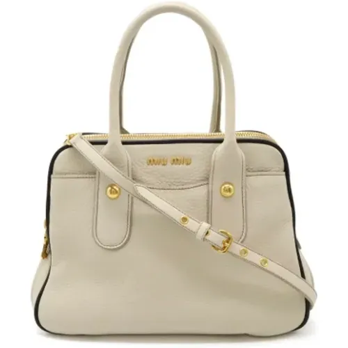 Pre-owned Leather totes , female, Sizes: ONE SIZE - Miu Miu Pre-owned - Modalova