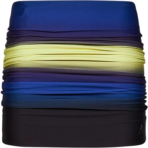 Multicolour Draped Mini Skirt with Logo Print , female, Sizes: S - The Attico - Modalova
