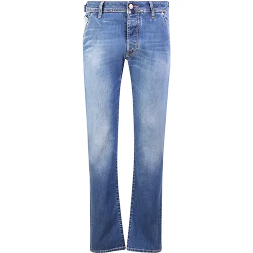 Blaue Slim Fit Jeans für Herren , Herren, Größe: W34 - Jacob Cohën - Modalova