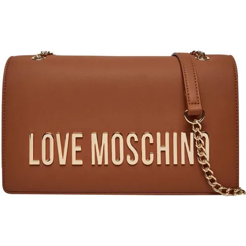 Braune Schultertasche mit elegantem Design - Love Moschino - Modalova