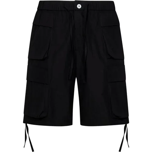 Schwarze Shorts mit Kordelzug und Mehreren Taschen - Bonsai - Modalova