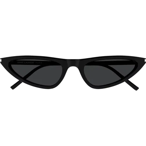 Ikonoische Schwarze Cat-Eye Sonnenbrille - Saint Laurent - Modalova