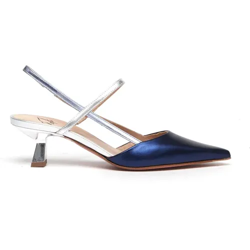 Blau Avio Silber Leder Slingback , Damen, Größe: 37 EU - Roberto Festa - Modalova