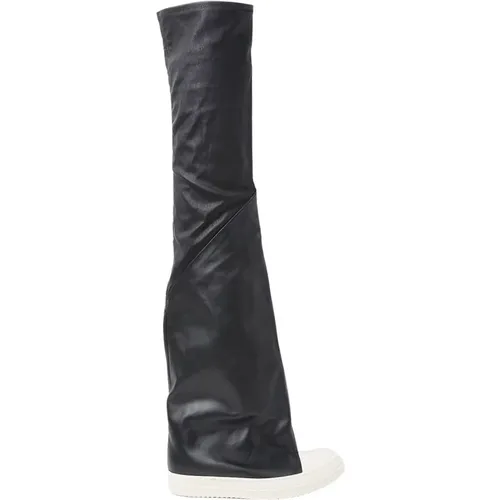 Leather Panel Sneaker Boots , female, Sizes: 6 UK, 5 UK - Rick Owens - Modalova