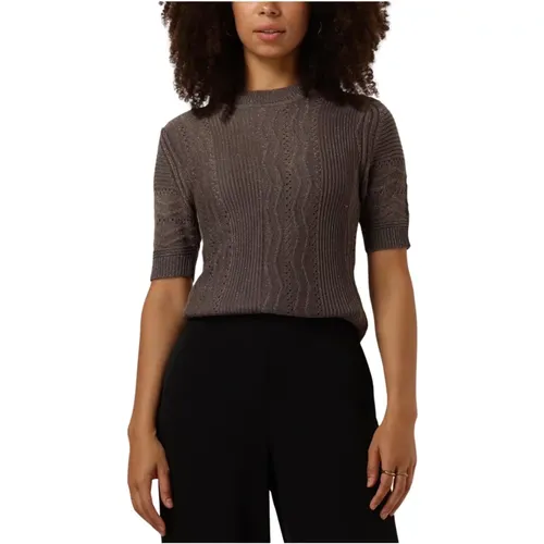 Grüner Strickpullover Top , Damen, Größe: M - Object - Modalova