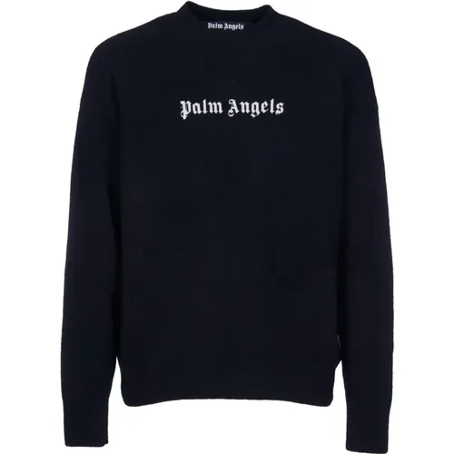 Schwarze Sweaters mit Pinafore Metal , Herren, Größe: L - Palm Angels - Modalova