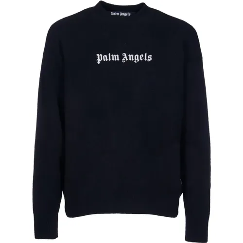 Schwarze Sweaters mit Pinafore Metal , Herren, Größe: S - Palm Angels - Modalova