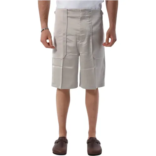 Satin Bermuda Shorts with Pockets , male, Sizes: L, XL, S - Roberto Collina - Modalova