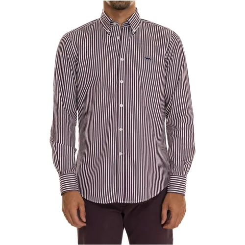 Striped Button-Down Cotton Shirt , male, Sizes: XL, 4XL, 2XL, L, M, S, 3XL - Harmont & Blaine - Modalova