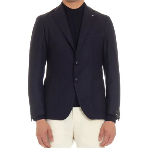 Woven Jacket with Mirror Lapel , male, Sizes: L, XL, 3XL, M - Tagliatore - Modalova