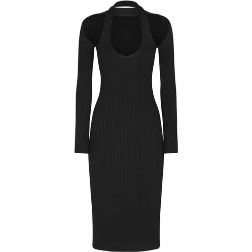 Schwarzes Cut-Out Strickkleid , Damen, Größe: M - Coperni - Modalova