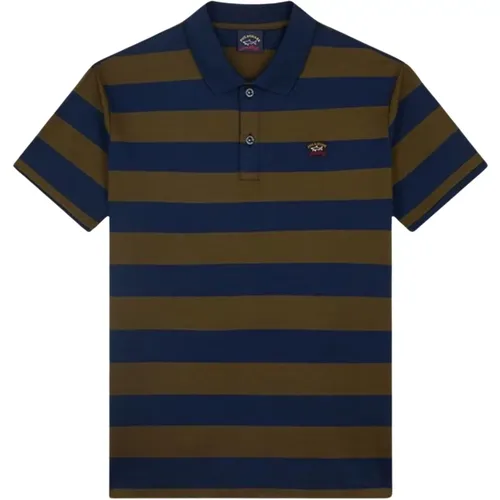 Iconic Striped Men`s Polo with Badge , male, Sizes: L, S - PAUL & SHARK - Modalova