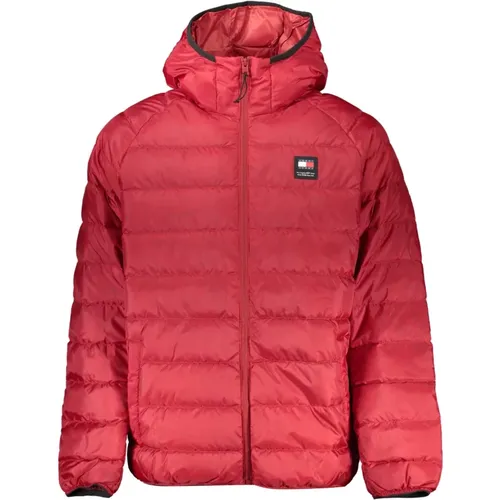 Rote Kapuzenjacke mit Logo-Detail , Herren, Größe: M - Tommy Hilfiger - Modalova