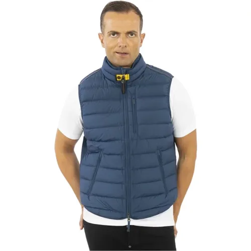 Men`s Down Vest with Zipper Closure and Contrast Trim , male, Sizes: M - Parajumpers - Modalova