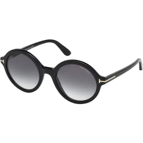 Nicolette-02 Sunglasses, Black/Grey Shaded , female, Sizes: 52 MM - Tom Ford - Modalova