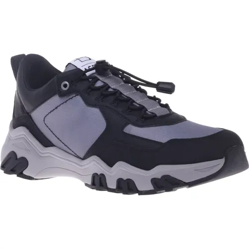 Trainers in and grey eco-leather , male, Sizes: 9 UK, 10 UK, 11 UK, 8 UK, 12 UK, 7 UK, 6 UK - Baldinini - Modalova