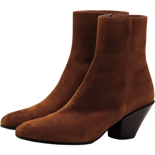 Suede Boots with Side Zipper , female, Sizes: 6 1/2 UK, 5 UK, 7 UK, 4 UK, 4 1/2 UK, 8 UK, 3 UK, 6 UK - Roberto Festa - Modalova