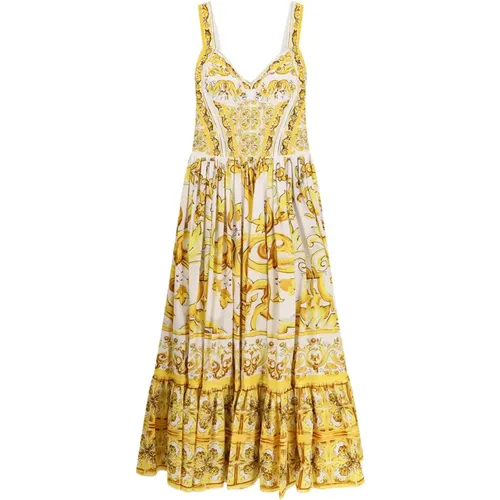 Gelbes Kleid mit Rückenreißverschluss - Dolce & Gabbana - Modalova