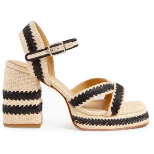 Handmade Summer Sandals with Embroidered Cotton on Raffia , female, Sizes: 4 UK, 8 UK, 5 UK - Castañer - Modalova