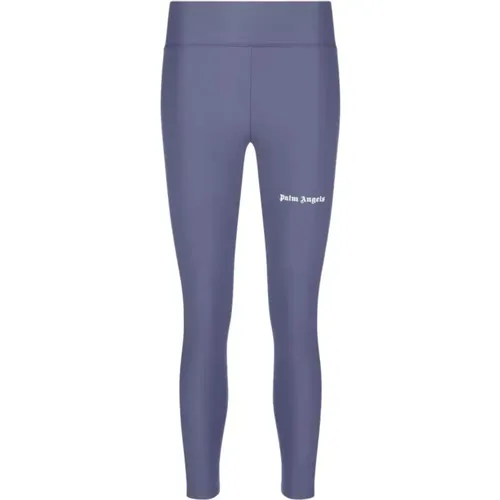 Graue Leggings mit Seitenstreifen , Damen, Größe: L - Palm Angels - Modalova