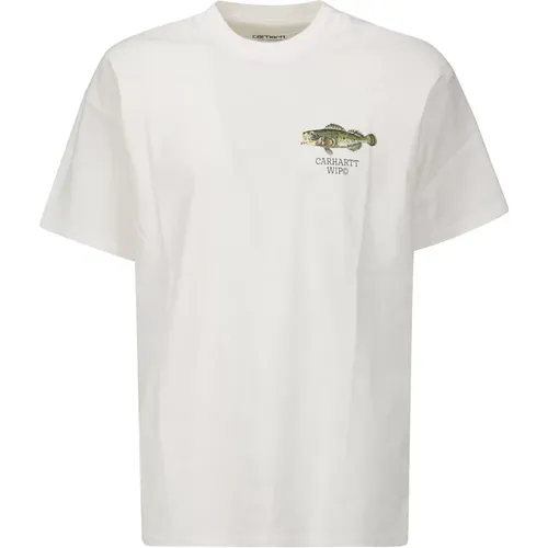 Fish Print Cotton Jersey T-Shirt , male, Sizes: M, XL, L - Carhartt WIP - Modalova