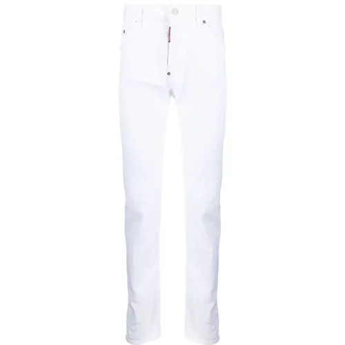 Weiße Jeans mit 3,5 cm Absatz , Herren, Größe: 2XL - Dsquared2 - Modalova