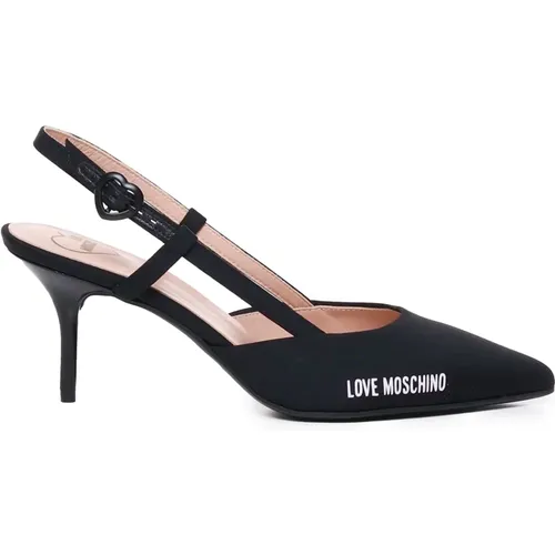 Schwarze flache Schuhe mit Stiletto-Absatz - Love Moschino - Modalova