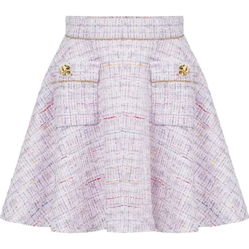 Lilac Tweed Skater Mini Skirt , female, Sizes: XS, S, XL, L, M, 2XS - Nina Ricci - Modalova