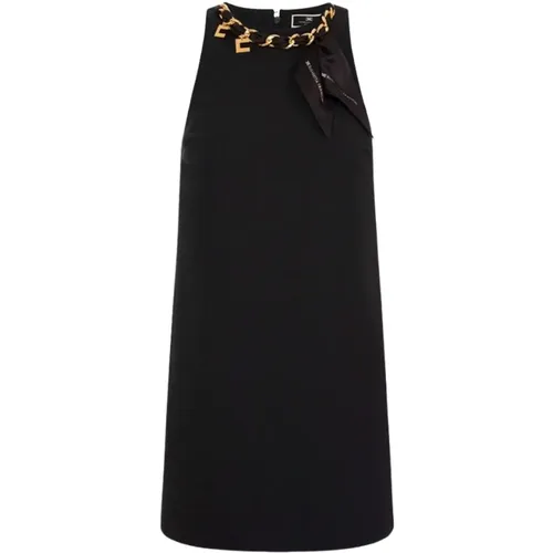 Crepe Mini Dress with Chain , female, Sizes: M, XL, S, 2XL, L - Elisabetta Franchi - Modalova