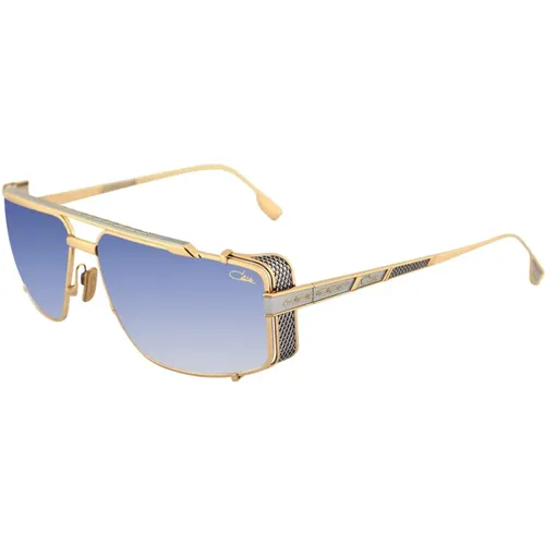 Gold Metal Frame with Blue Lenses , unisex, Sizes: 63 MM - Cazal - Modalova