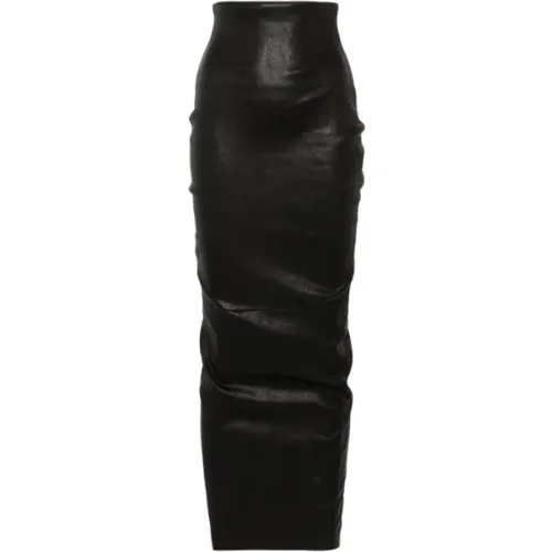 Leather Mini Skirt , female, Sizes: M - Rick Owens - Modalova