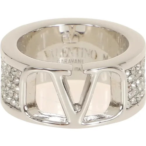 Swarovski Crystal Vlogo Signature Ring , Damen, Größe: ONE Size - Valentino Garavani - Modalova