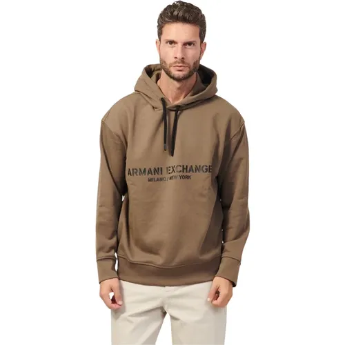 Logo Hooded Sweatshirt in Soft French Terry , male, Sizes: XL - Armani Exchange - Modalova