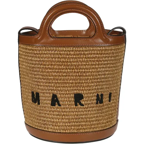 Tropicalia Mini Bucket Raffia Shoulder Bag , female, Sizes: ONE SIZE - Marni - Modalova