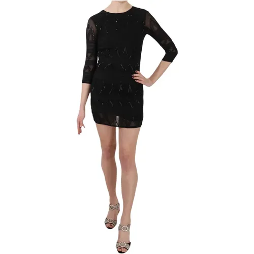 Elegant Silk Mini Dress with Sequins , female, Sizes: XS, S - John Richmond - Modalova