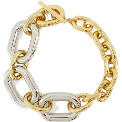 XL Link Halskette - Gold/Silber plattiert , Damen, Größe: ONE Size - Paco Rabanne - Modalova