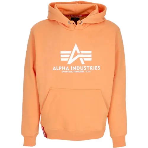 Basic Hoodie Tangerine Streetwear , Herren, Größe: L - alpha industries - Modalova