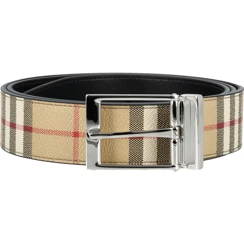 Reversible Check Belt , male, Sizes: 90 CM - Burberry - Modalova