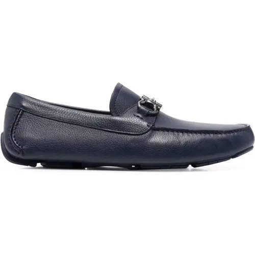 Blaue Gancini-Schnallenschuhe , Herren, Größe: 39 1/2 EU - Salvatore Ferragamo - Modalova