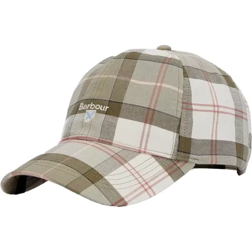 Tartan Sports Cap Glenmore Olive , male, Sizes: ONE SIZE - Barbour - Modalova