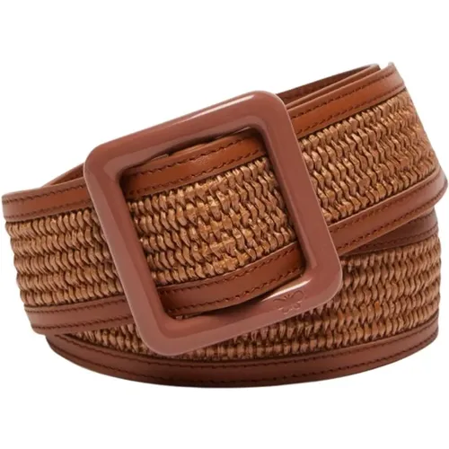 Raffia Effect Belt , female, Sizes: L - Max Mara Weekend - Modalova