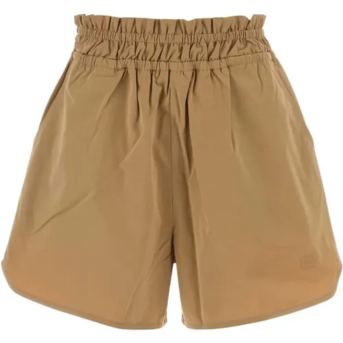 Stylische Camel Polyester Shorts , Damen, Größe: M - Ganni - Modalova