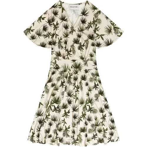 Olive Print Dress Kilisu Style , female, Sizes: 2XS, M, S, XS, L, 2XL, XL - Munthe - Modalova