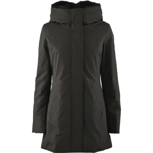 Padded Coat with Detachable Faux Fur Hood , female, Sizes: M - Woolrich - Modalova