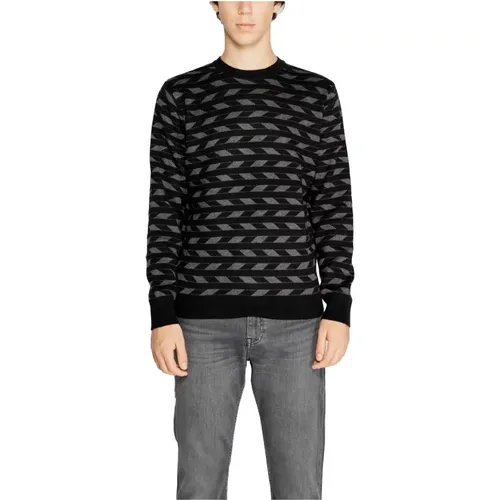 Schwarzer Geometrischer Strickpullover , Herren, Größe: L - Antony Morato - Modalova