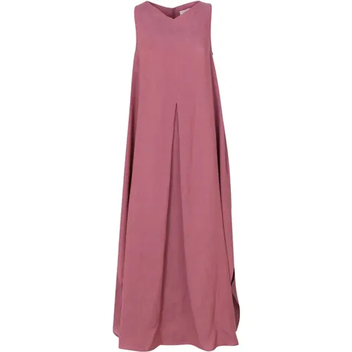 Bordeaux Linen Lassie Dress Ss24 , female, Sizes: S - Antonelli Firenze - Modalova