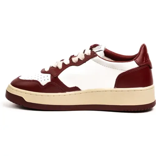 Medalist Low Leder Sneakers Weiß/Rot , Damen, Größe: 40 EU - Autry - Modalova