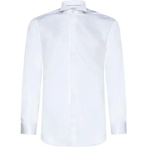 Slim-Fit Weiße Baumwollhemd , Herren, Größe: S - D4.0 - Modalova