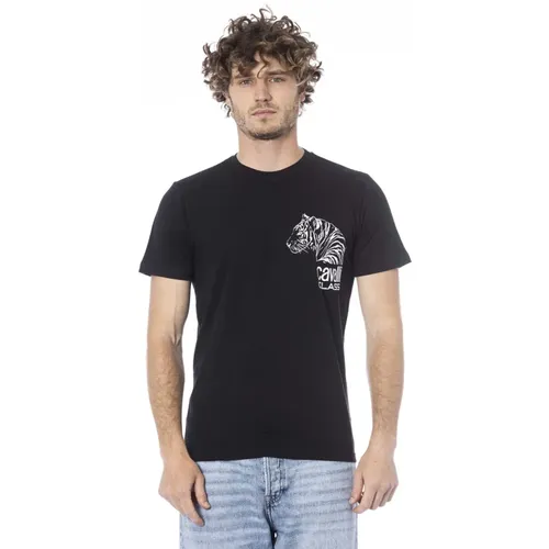 Kurzarm T-Shirt mit Logo-Print , Herren, Größe: XL - Cavalli Class - Modalova